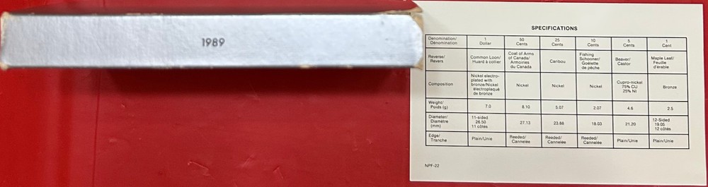 1989 Canada Specimen Set Plus COA & Box