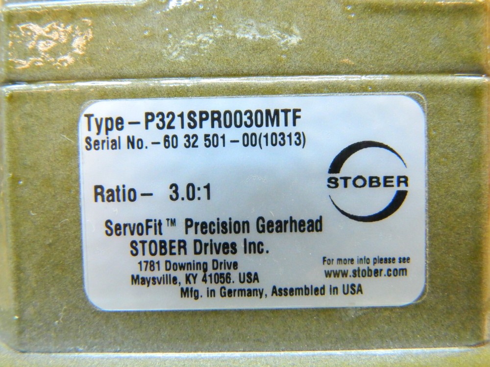 STOBER 3:1 Ratio Type P321SPR0030MTF ServoFit Precision Inline Gearhead