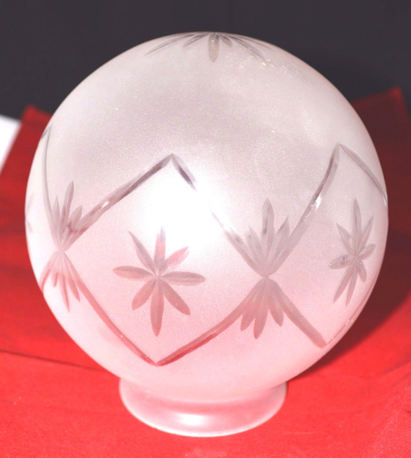 FROST Etched 6" GLASS BALL 3" Fitter LaMp LigHt GLoBe GLASSWARE ShAdE NEW G404