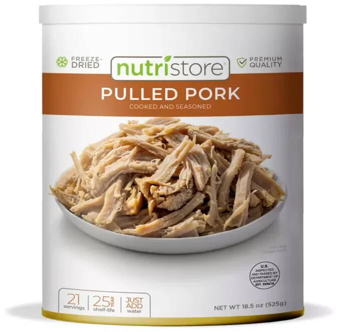 Nutristore Freeze Dried Pulled Pork  Pre-Cooked Shelf 18.5oz