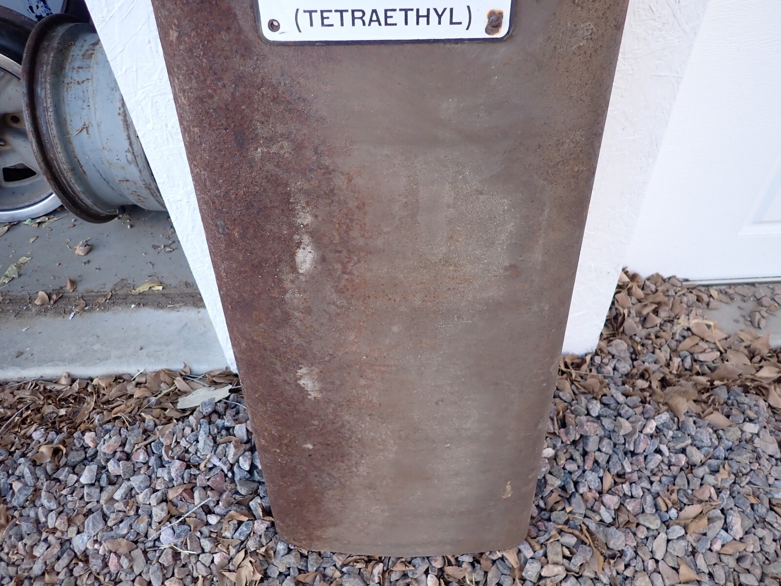 Vintage 1950s Gas Pump Side Panel / Door With Porcelain Sign