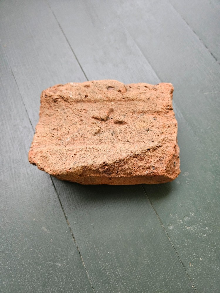 Antique Brick Impressed Star - possible Hudson River