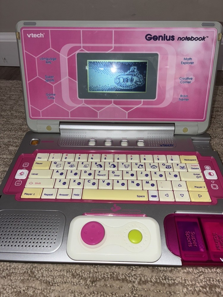 Pink Genius Notebook Computer Toy Learning Games Brain Math Works!
