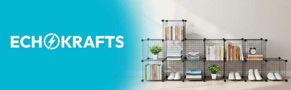 Cube Storage Organizer 4 - Wire Grid Closet and Shelves, Stackable Storage Bin