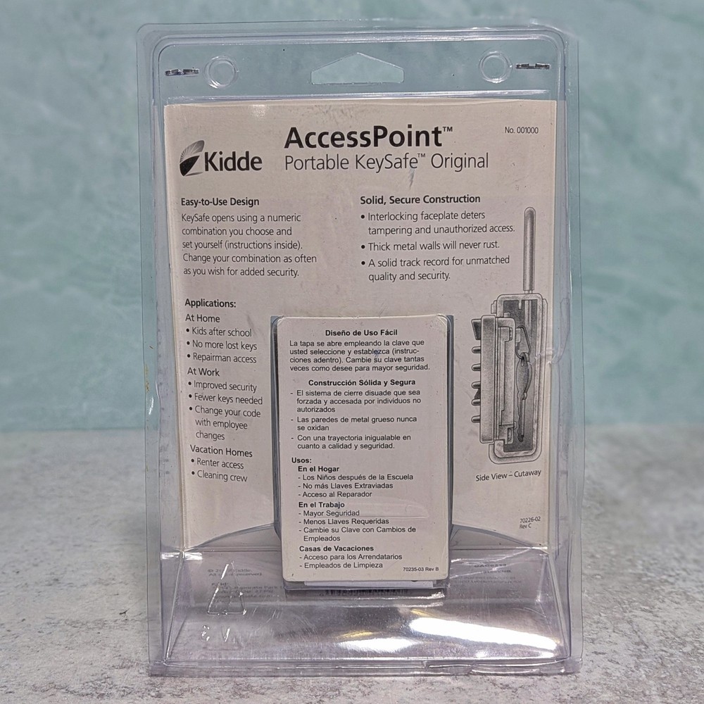 Kidde 001858 AccessPoint Security Portable Pushbutton Keysafe, Holds 3 Keys New