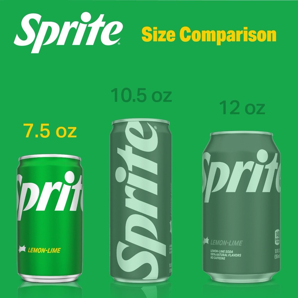 :.Sprite 🍋 Mini-Can 7.5oz, 10 Can Pack.: