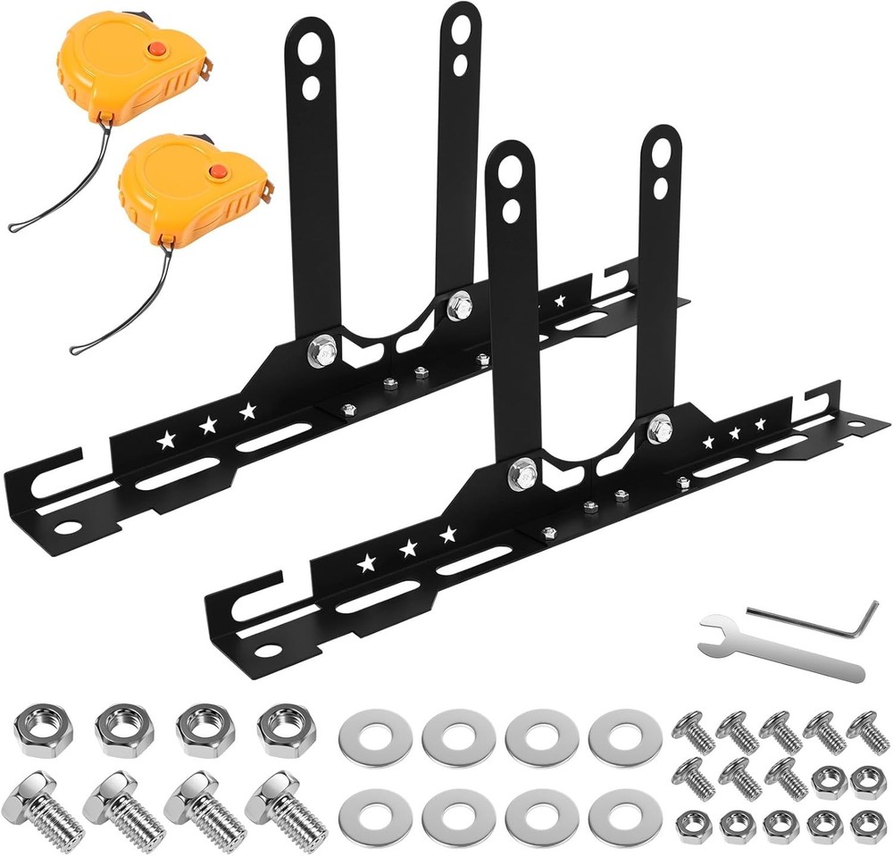 Portable Knock-Down Wheel Alignment Tool Kit with Removable Toe Plates & Black