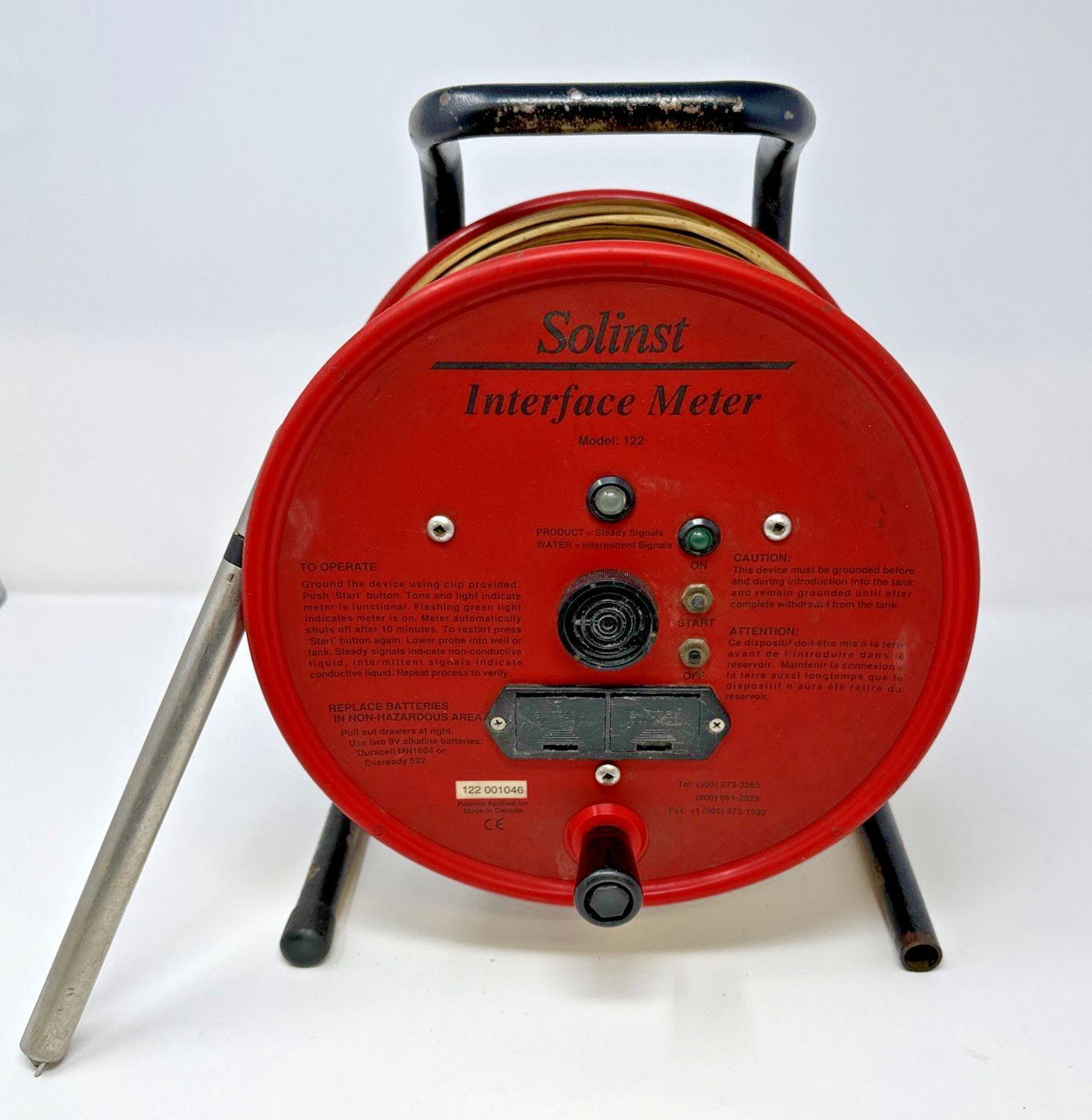 Solinst Model 122 Interface Meter – 200+ ft Tape – Beeps & Lights – Works