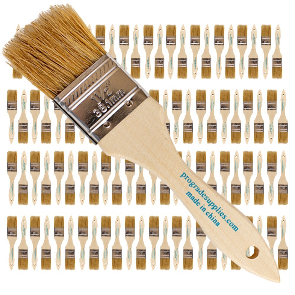 96 Pk- 1 1/2 inch Chip Paint Brushes for Paint, Stains,Varnishes,Glues,Gesso