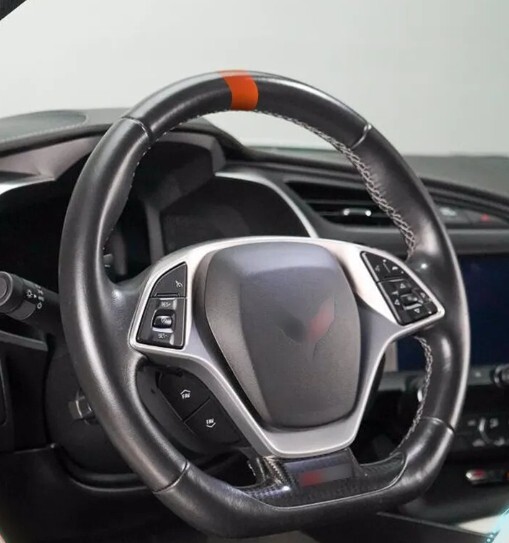 C8 Corvette TORCH RED STEERING WHEEL VINYL STRIPE (2 X 5 Inches)