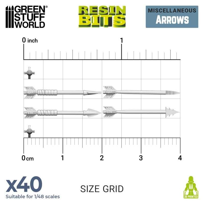 3D printed set - Arrows - Resin Decor Modelling Wargames Battlefield
