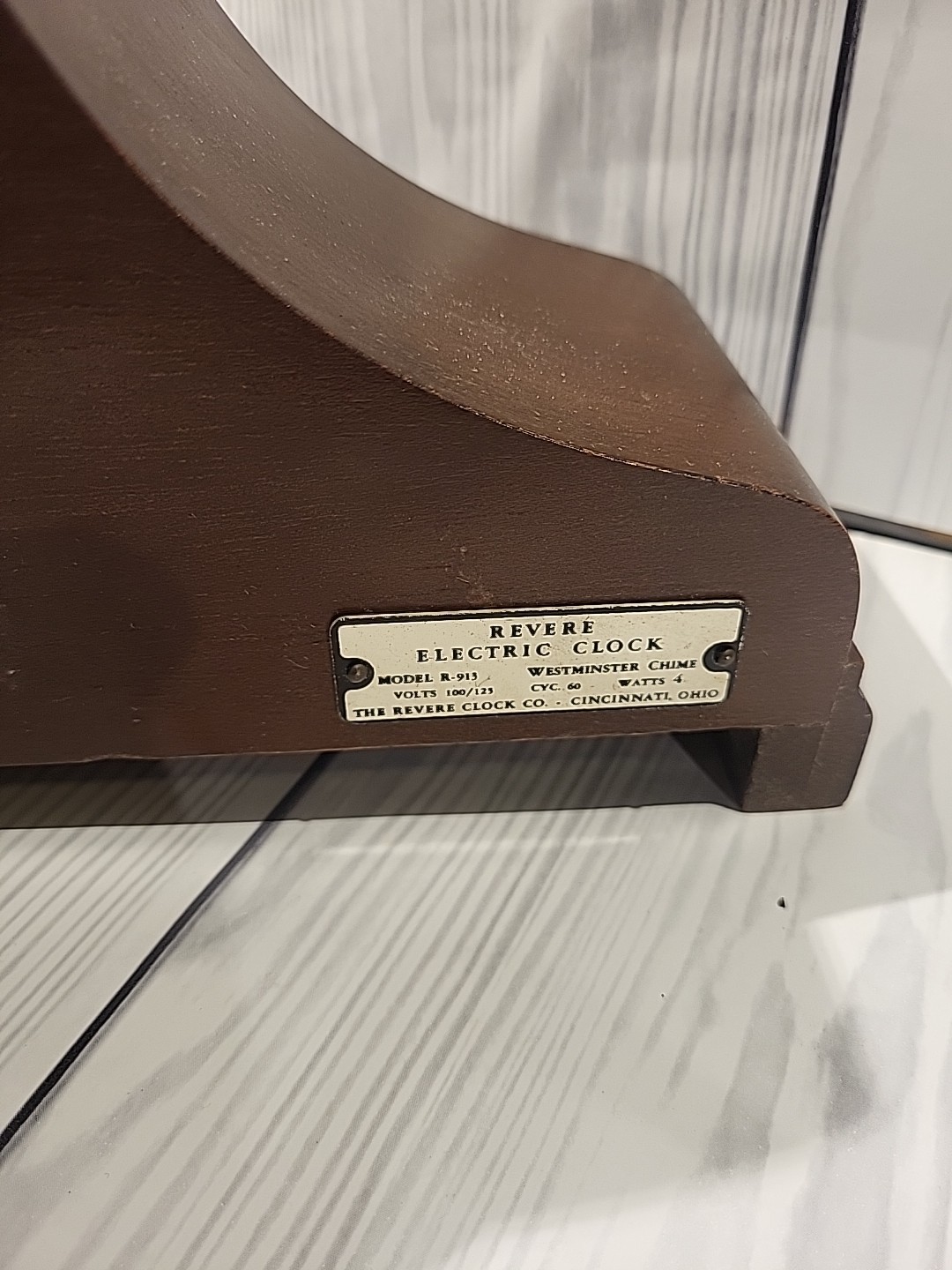 Revere R-913 Westminster Chime Telechron Electric Mantel Tambour Clock Works