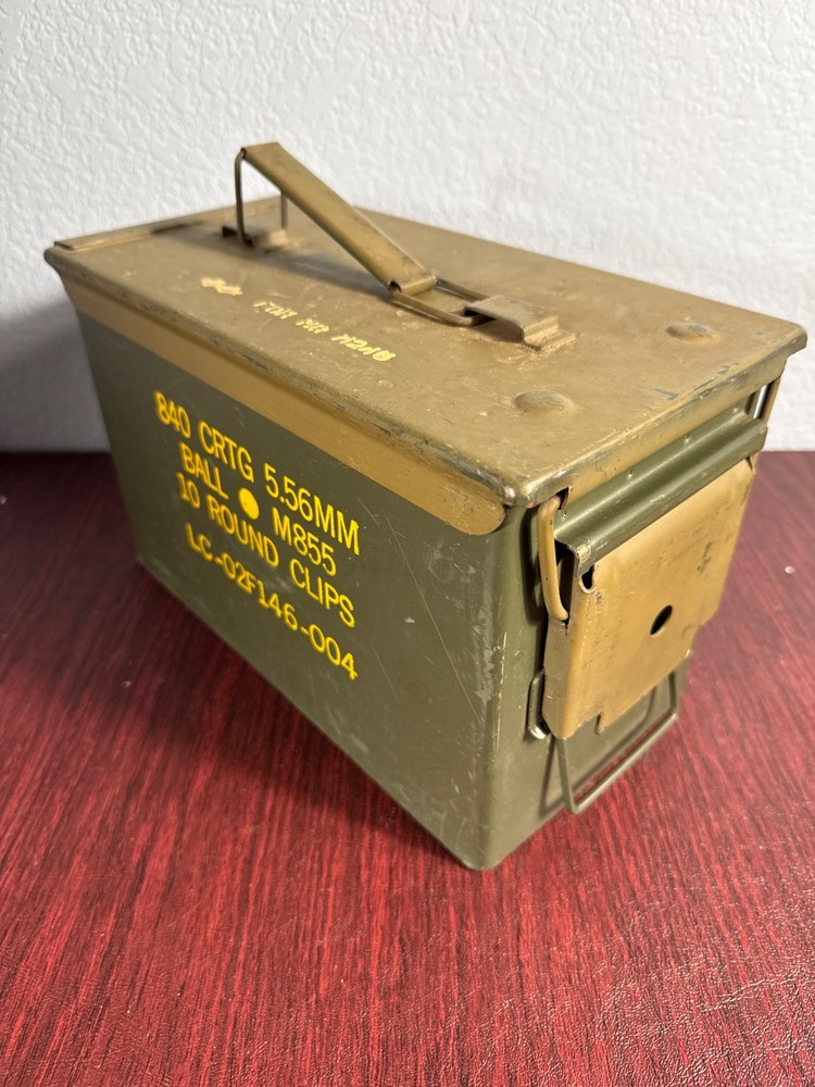 Ammo Storage Box, Metal, Empty, Hinged, Original Can, Select, 4 Available, Nice!