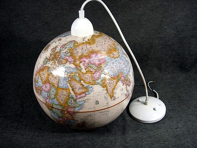 Vintage Replogle Globemaster Relief Globe Hanging Light Globe