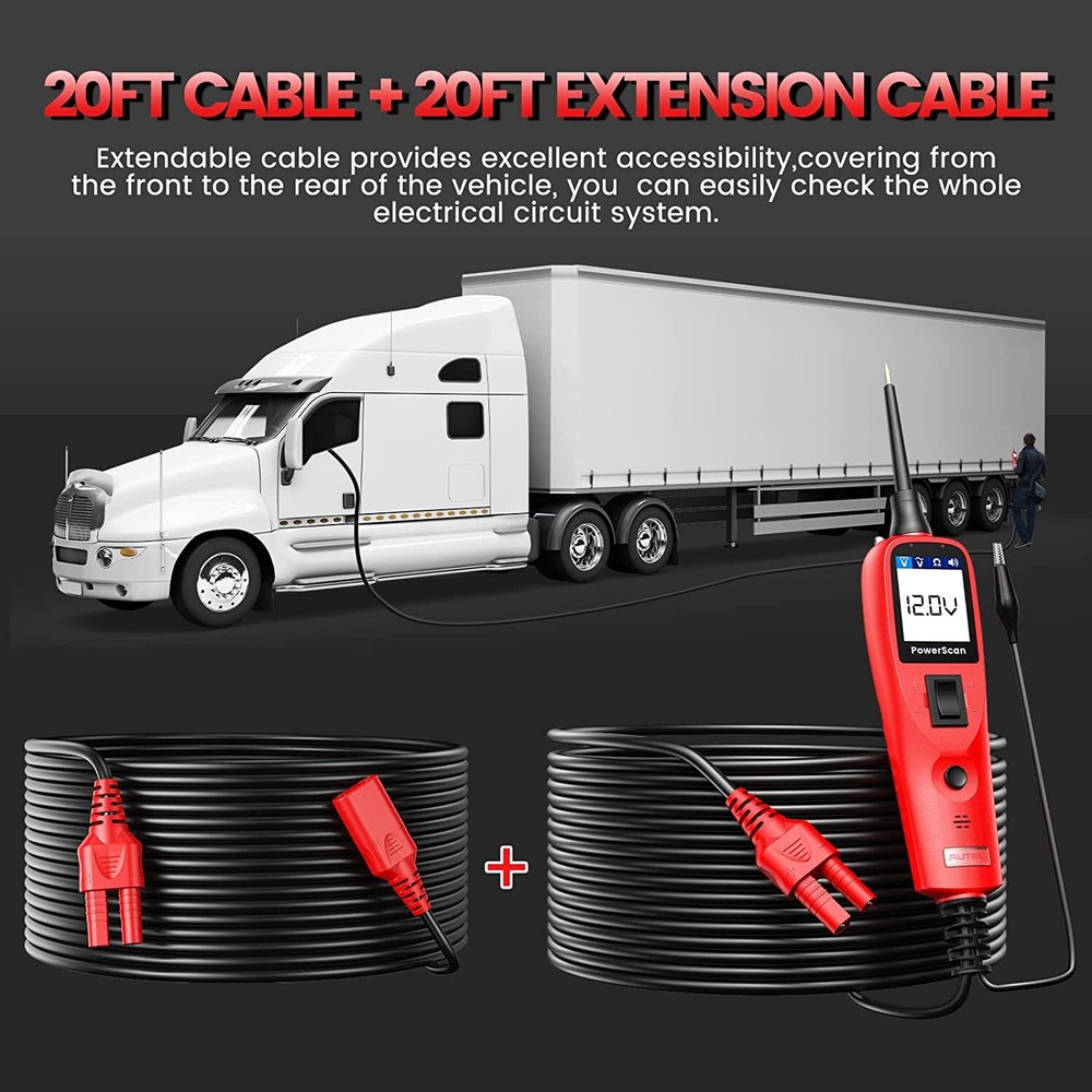 Autel PowerScan PS100 Electrical Diagnostic 12V/24V AVOmeter Circuit Tester Tool