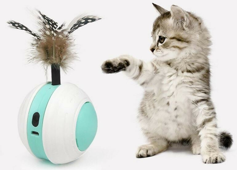Automatic Rolling Ball Cat Toy – USB Rechargeable Interactive Moving Ball