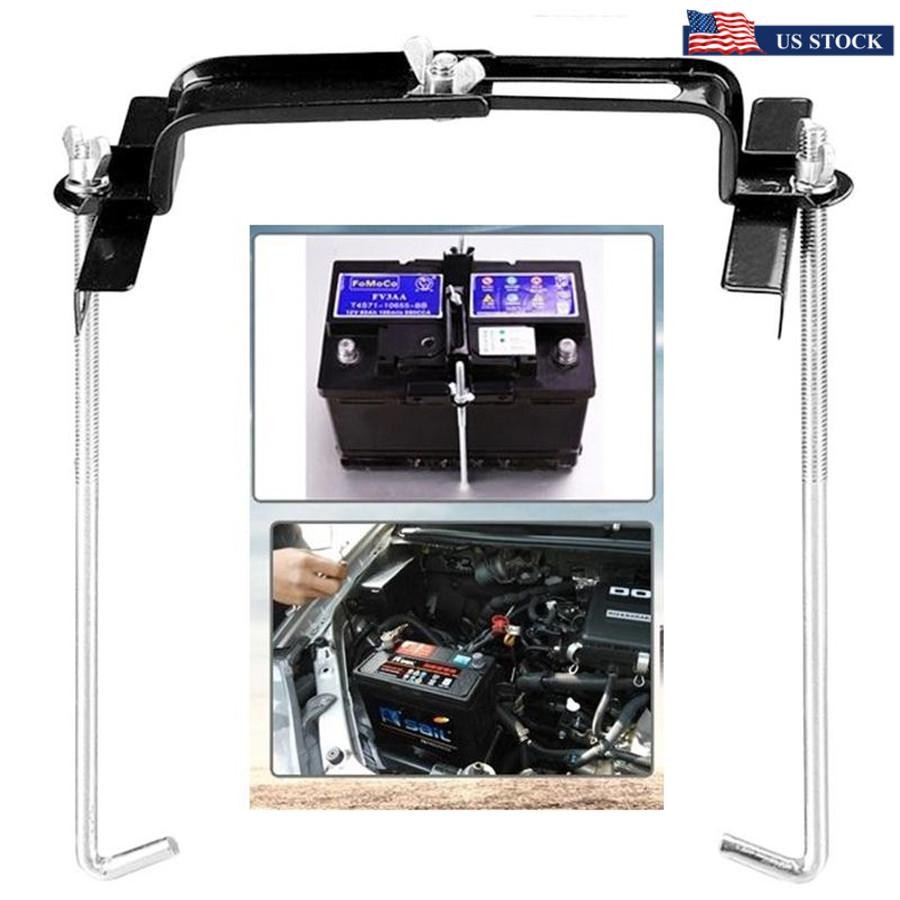 Car Storage Battery Holder Hold Down Adjustable Stabilizer Metal Bracket 23cm US