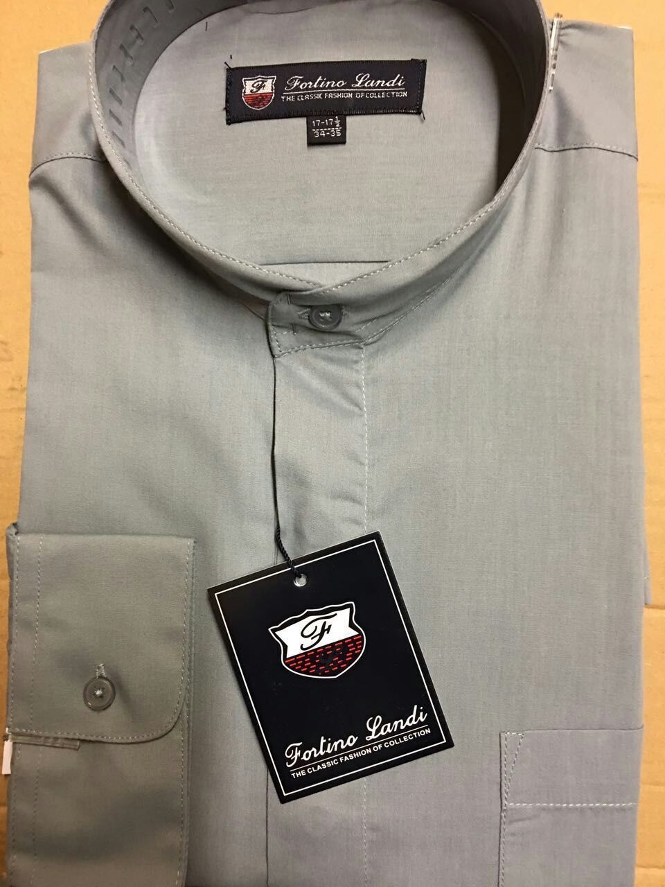 Fotino Landi TDC SG01 Men's Mandarin Collar Dress Shirt