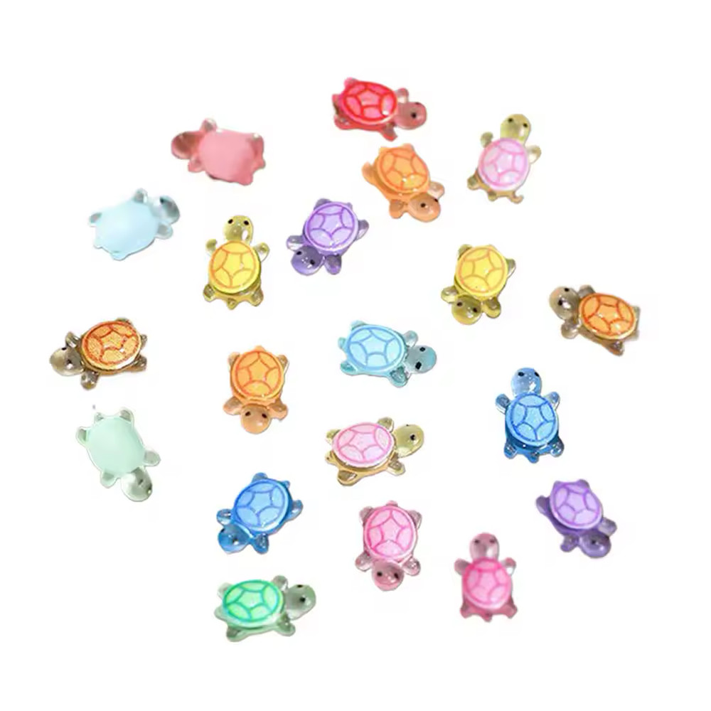 100Pcs Mini Resin Turtles Night Glow Turtle Figurines Realistic Tiny Turtles