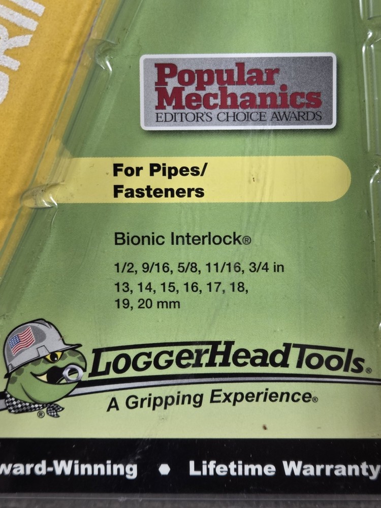 LoggerHead Tools Bionic Grip Metric and SAE Adjustable Wrench 8 " New