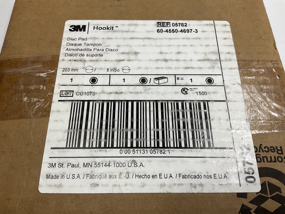 3M 05782 Hookit Disc Pad, Dust Free, 8" Diameter