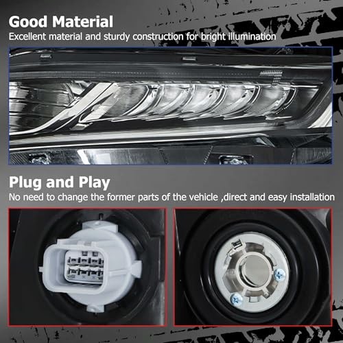 Driver Side Headlights Assembly Halogen Replacement for Accord 2018-2020