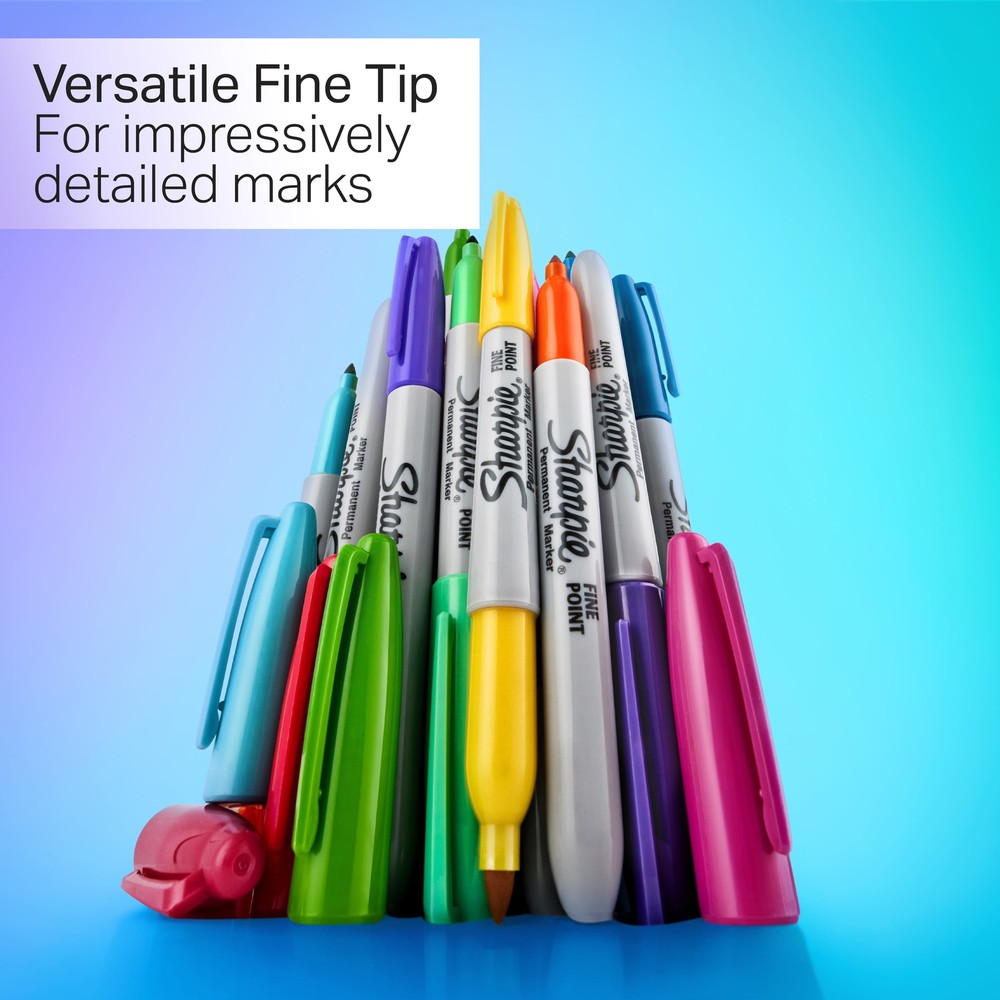 Sharpie Glam Pop Permanent Markers, Fine Point, 12 Count