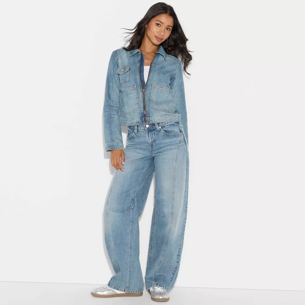 Women's Denim Utility Jacket - Wild Fable