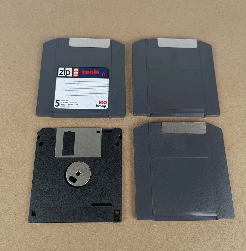 Iomega Zip 100 Parallel Port External Drive System Bundle Z100P2 TESTED VG