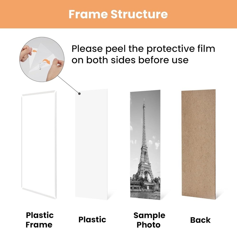 upsimples 16x24 Picture Frame, Scratch-Proof Poster Frames, 3 Pack, White