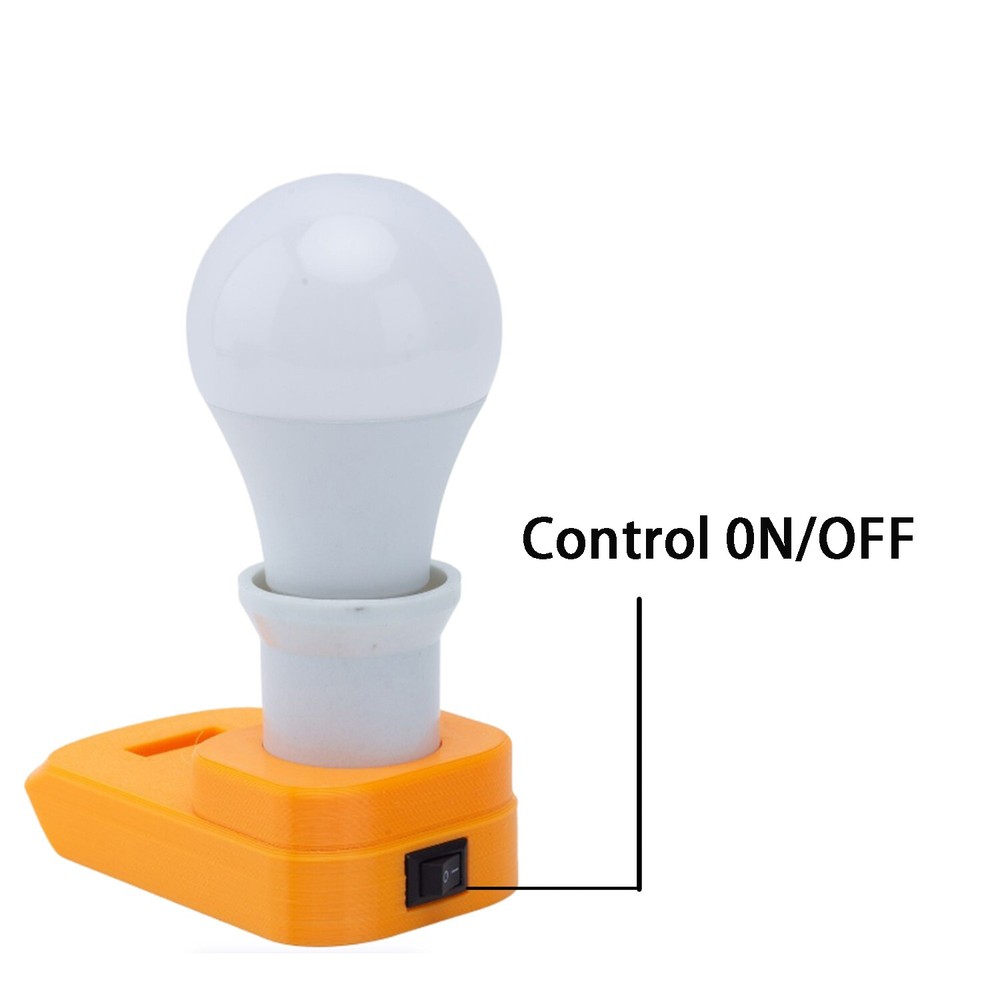 LED Work Light Portable E27 Bulb Lamp For Dewalt 20V Lithium-ion Battery Powered