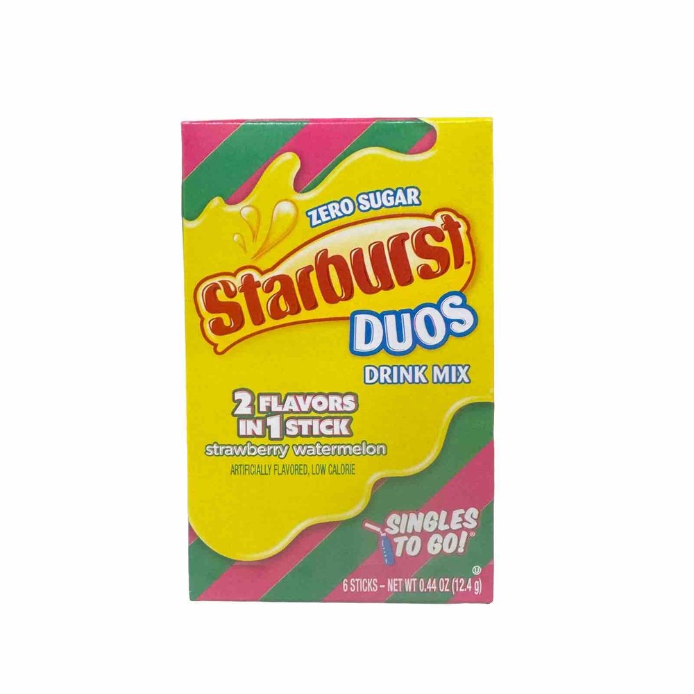 Starburst DUOS Singles To Go Drink Mix 3 BOXES (18 Packets)