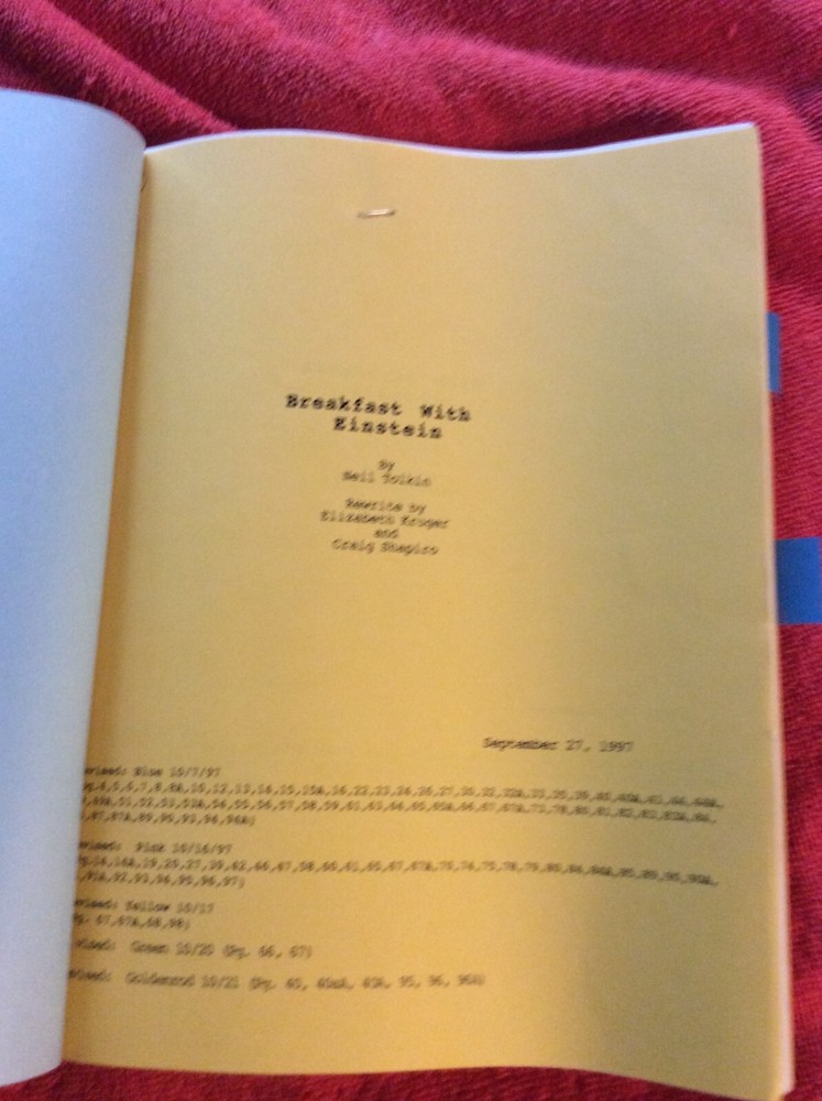 ORIGINAL SCRIPT BREAKFAST WITH EINSTEIN SHIA LEBEOUF CHEECH MARIN PRESLEY RARE