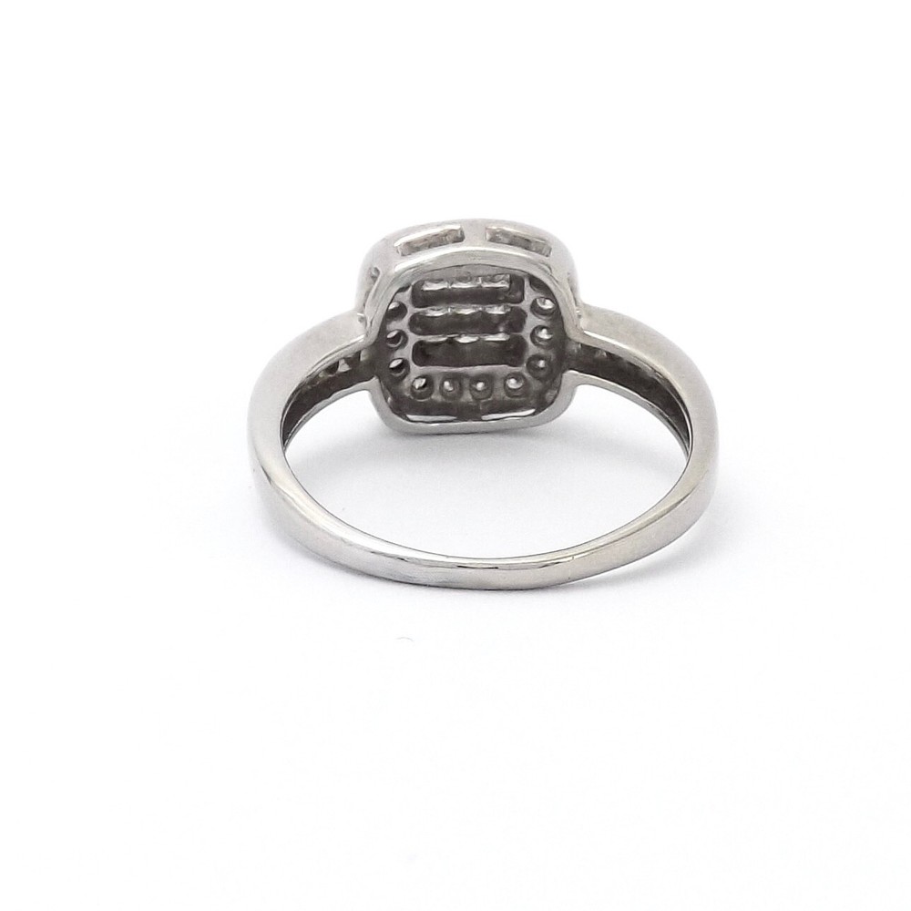 Solid 14k Gold Princess Round Diamond Engagement Ring Halo Invisible Setting