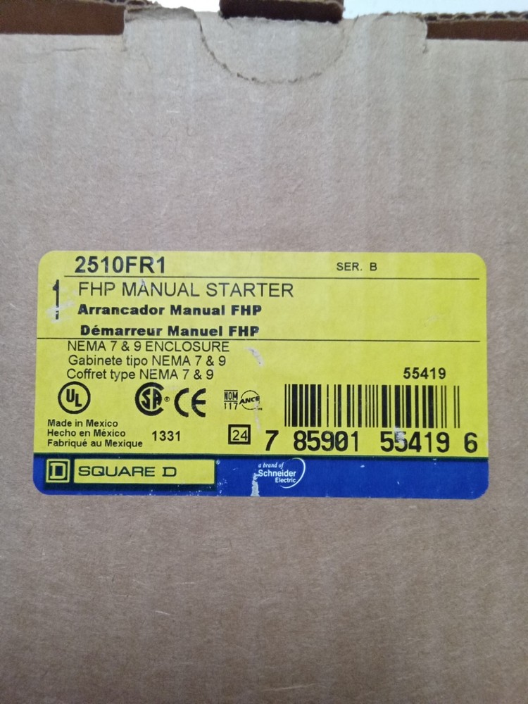 SQUARE D FHP MANUAL STARTER - 2510FR1 - 16A