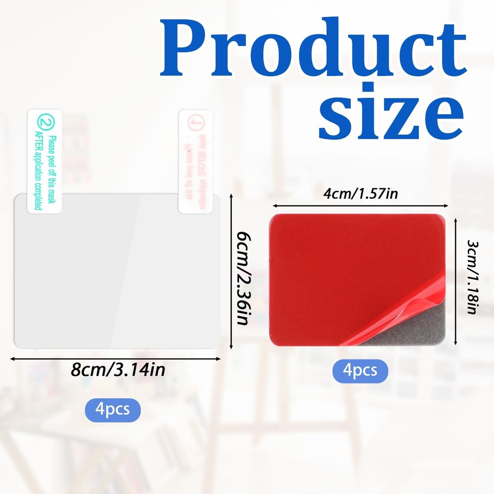 4 Pcs Electrostatic Sticker Mounting Dash Cam 4 Double-Sided Red