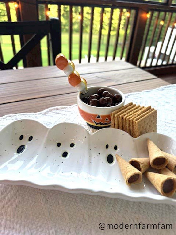 Mudpie - Halloween - Glow Ghost Tidbit & Tray Set - 42080046