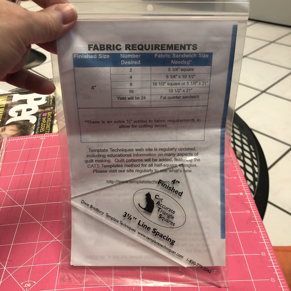 Template Techniques Quilting Template For 4” Triangles