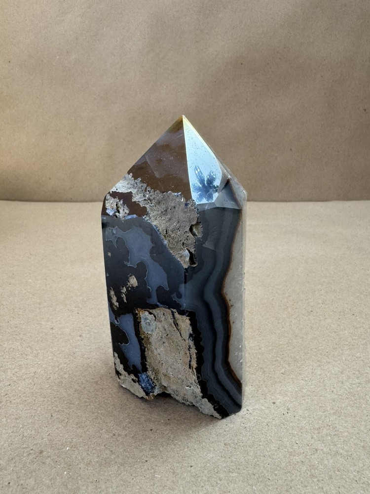 Titanium Quartz crystal open smile Obelisk