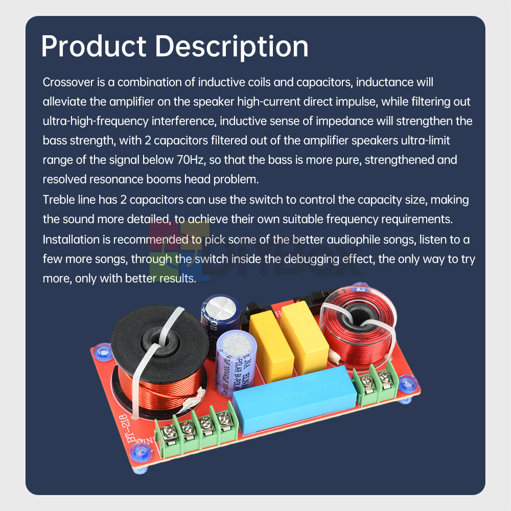 HiFi Bookshelf Speaker Crossover Adjustable 2-Way High Low Frequency Divider New
