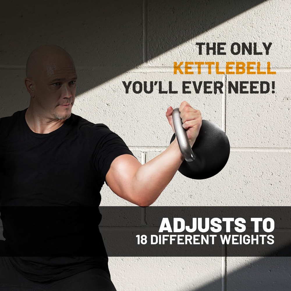 Adjustable Kettlebell Set [] Kettle Bell Weight Set | Steel Shell, Internally-Lo