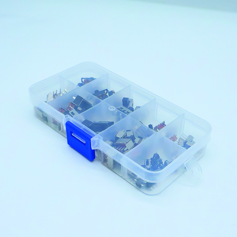 70PCS Mini Toggle Switches 8 Types SPDT 3-Pin Slide Power Switch​​