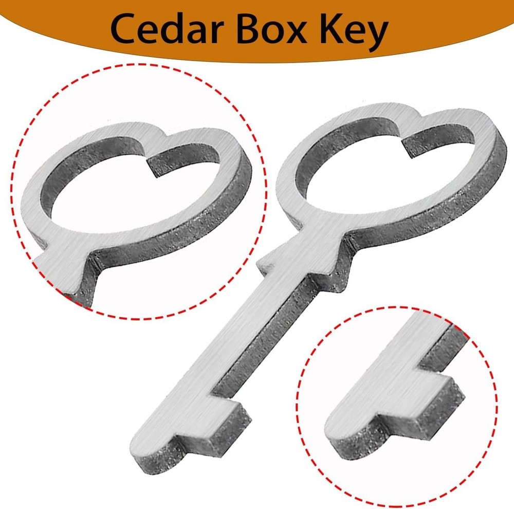 "Cedar Box Key, Replacement for Lane Mini Keepsake Boxes, Key Lock, Metal, 2PC "