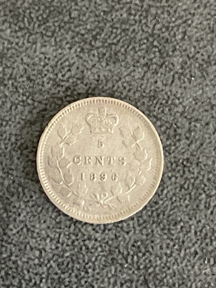 1896 Canada 5 Cents .925 Silver - High Grade!