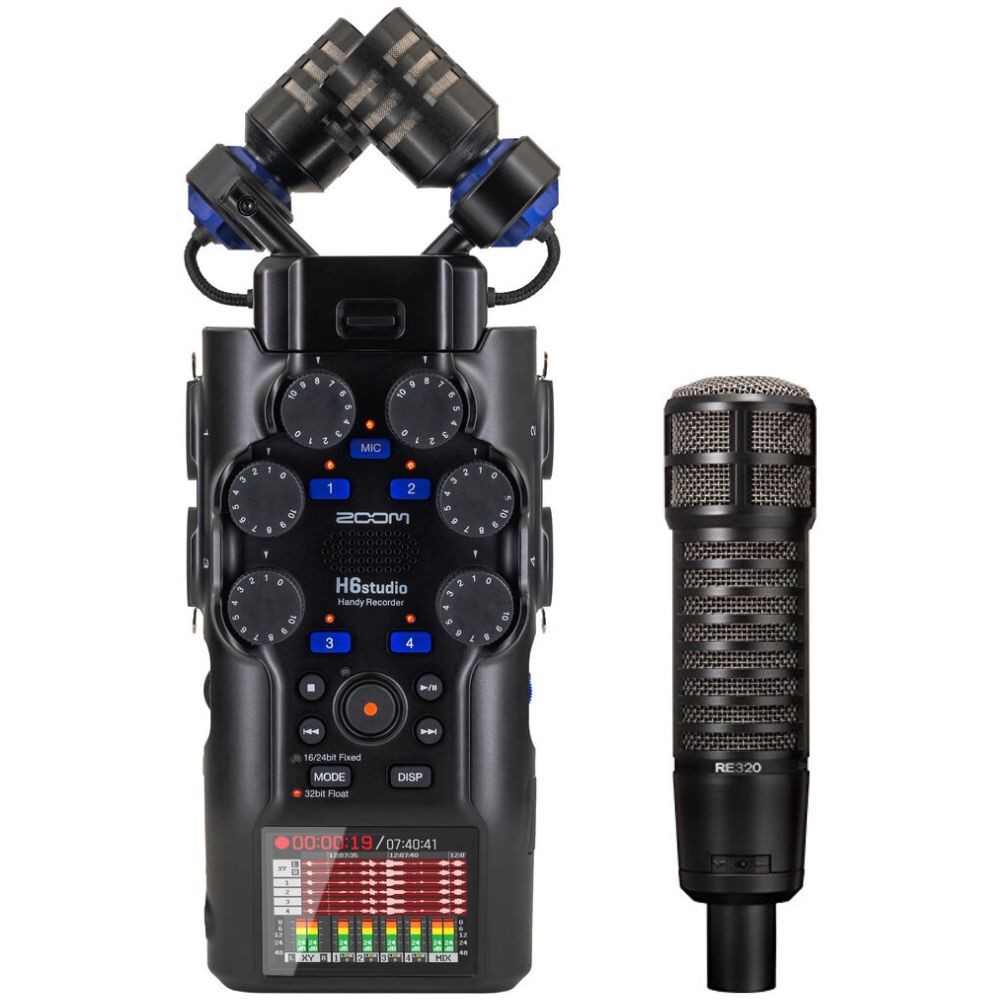 Zoom H6studio 6-Track 32-Bit Recorder Bundle with Electro-Voice RE320 Mic