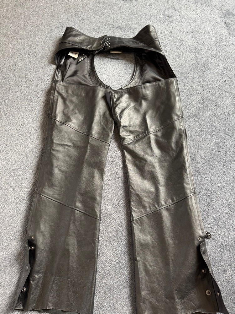 Woman’s Harley Davidson black leather chaps-REDUCED