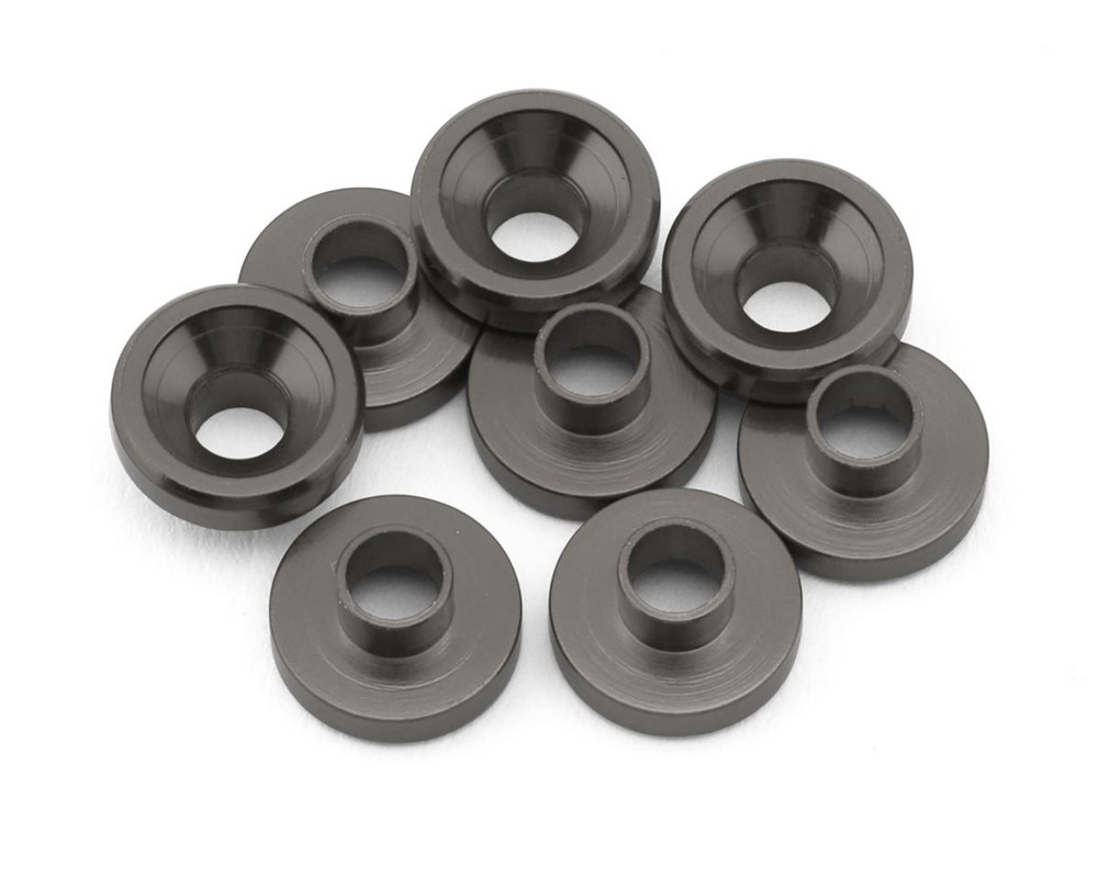 Reefs RC Aluminum Countersunk Servo Washers (Grey) (8) [SEHREEFS50]