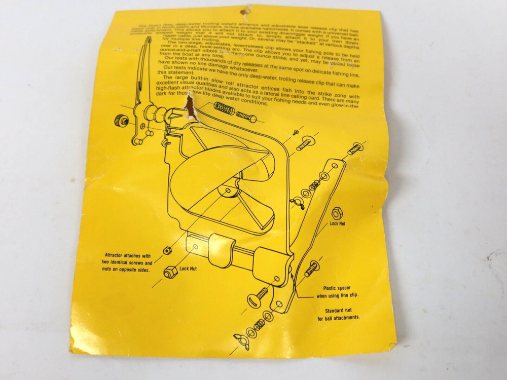 Down Rite Trolling Release With Built In Attractor Salt Water Approved USA