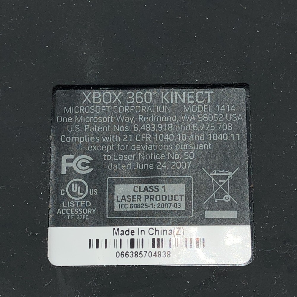 Xbox 360 Kinect Sensor Bar Camera Only Model 1414 Black Microsoft