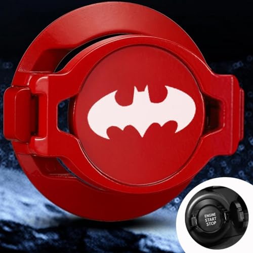 Push Start Button Cover,Press Car Engine Start Stop Button Press-Red-Bat